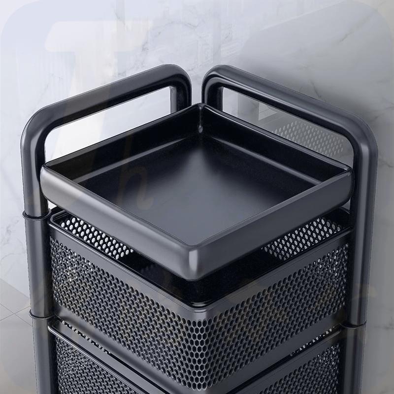 厨房旋转多功能置物架家用落地多层零食小推车水果蔬菜篮子收纳架