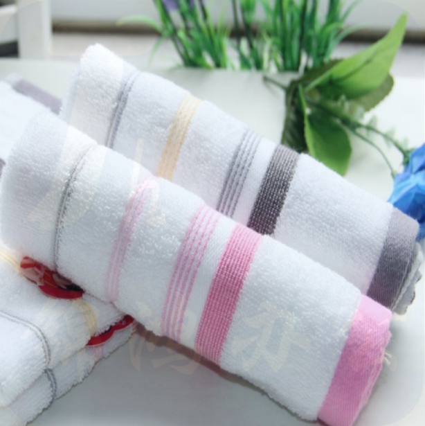 洁丽雅 6409 素色 线条舒适纯棉吸水 45克 毛巾 颜色随机