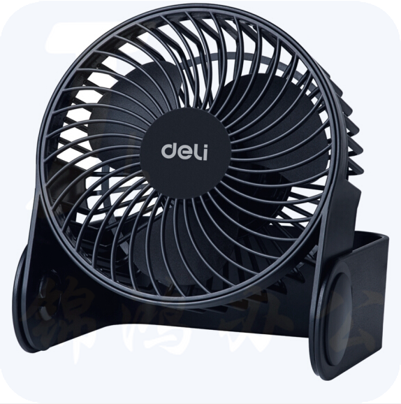 得力（deli）3686 USB桌面风扇 学生宿舍小风扇 黑色
