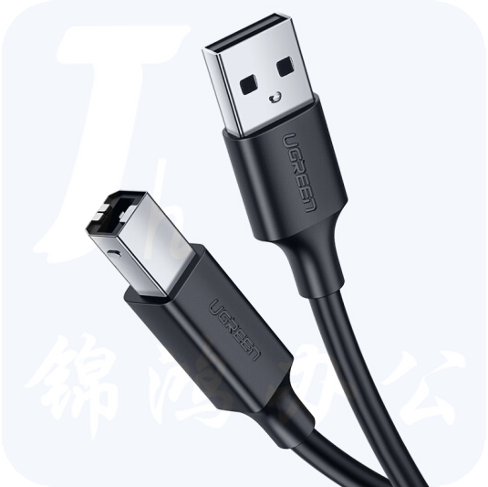 绿联（UGREEN）10844 黑 色 1米USB2.0高速打印机线 AM/BM方口接头数据线   货号：WY