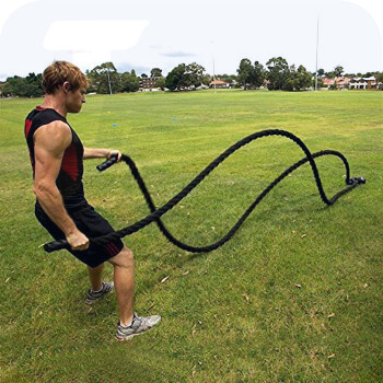 战绳健身绳子甩大绳家用格斗绳臂力绳体能训练爆发力量站术战斗绳 9m长，38mm