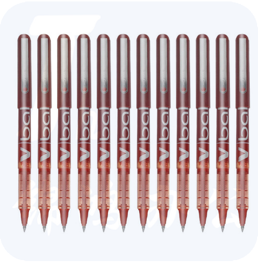 日本百乐 BL-VB5 红色 直液式走珠笔中性笔签字笔 0.5mm 12支装