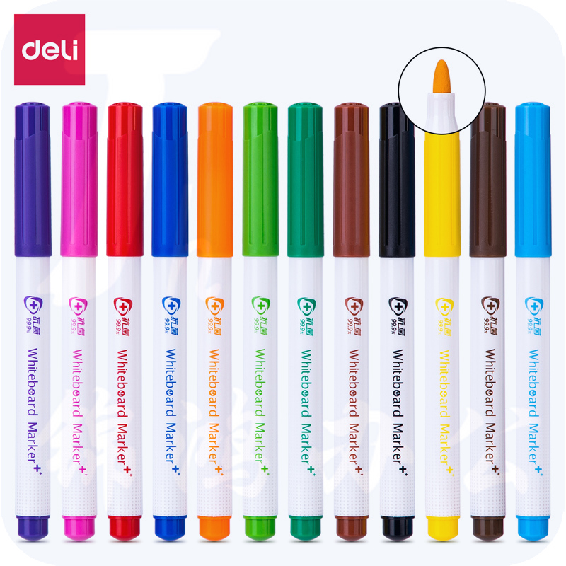 得力S531彩色白板笔(12色)(12支盒)