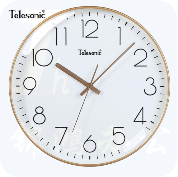 天王星 挂钟14英寸时钟3D立体石英钟薄边挂表 奢时金（35厘米）