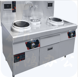 金百川 电磁灶炒菜灶 单炒单尾 15KW*2 凹面电炒炉