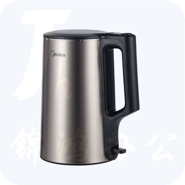 美的电水壶 PJ17A01 1.7L 双钢防烫防干烧热水壶304不锈钢1500W