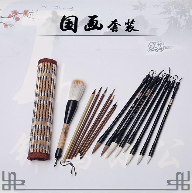 国画毛笔套装初学者 国画笔 初学中国画工笔画山水画绘画 专用工具  8支/套