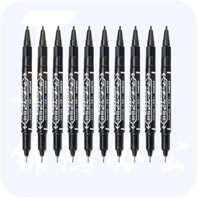 斑马 YYTS5 黑色 小双头记号笔 多用签字笔光盘笔