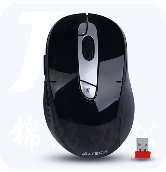  双飞燕（A4TECH) G11-570FX 鼠标 无线鼠标 办公鼠标 便携鼠标 对称鼠标 充电鼠标 DPI可调 2.4G 银黑