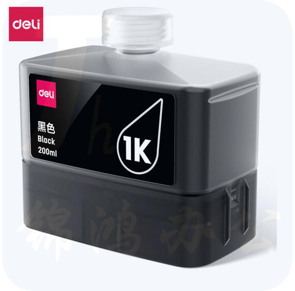 得力（deli）喷墨打印机1K黑色墨水瓶 适用得力L300系列