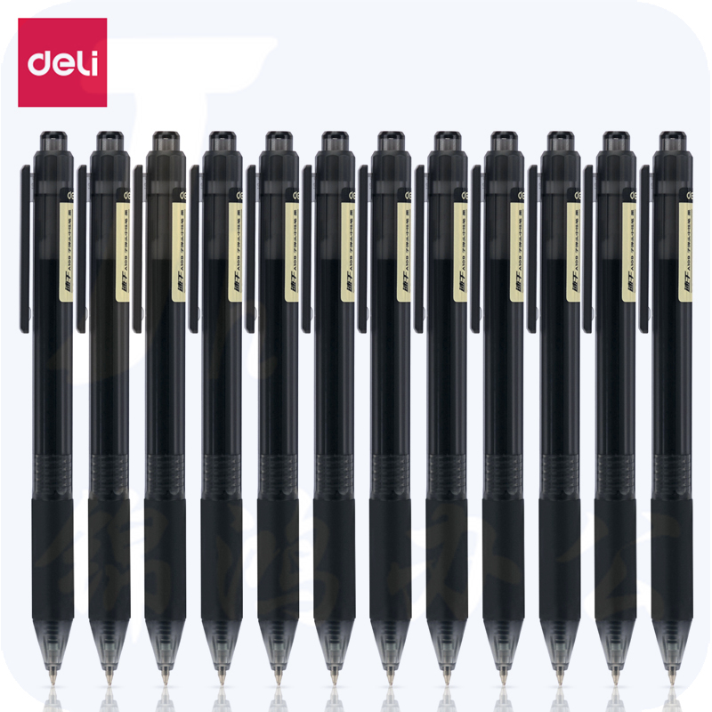 得力A109速干按动中性笔0.5mm子弹头(黑) 单支