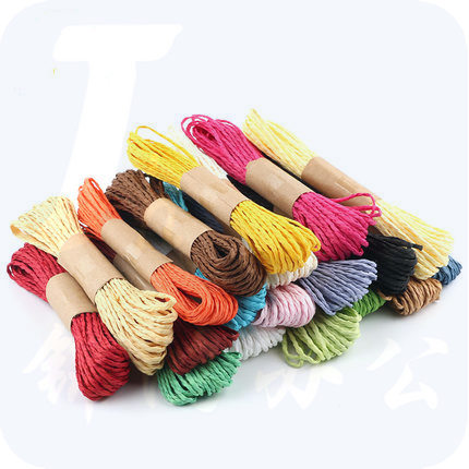 纸绳材料diy编织纸藤绳子幼儿园儿童手工制作创意粘贴画 10包装 颜色随机