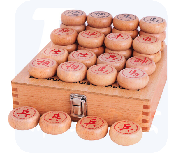 巨联（JULIAN）中国象棋实木 特大号精品带棋盘木制立体榉木象棋皮革棋盘 实木礼盒棋类礼品 45MM榉木象棋+木盒