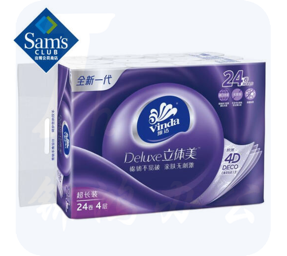 维达（Vinda） 立体美卷纸 纸巾 手帕纸24卷 X 163g