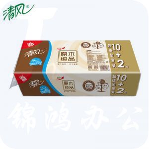 清风 原木纯品金装无芯卷纸 B01B9LCP 112*180mm三层 10+2卷/提