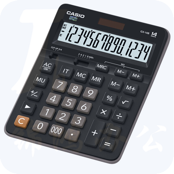 卡西欧（CASIO）GX-14B 商务计算器 超大型机 黑色经典款
