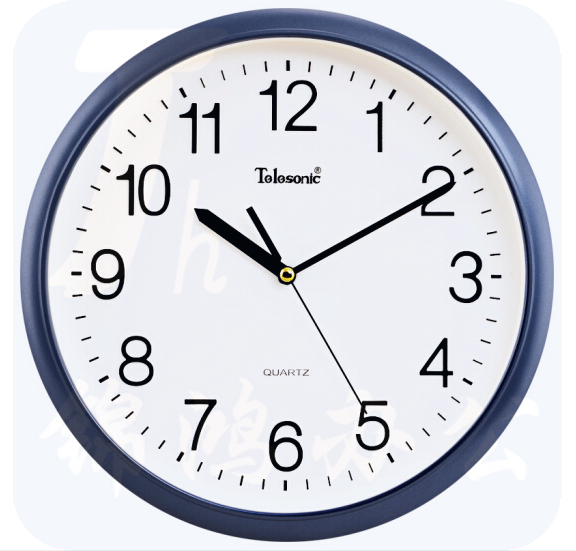 天王星 挂钟 12英寸 3D立体静音扫描石英钟表S9956-1深蓝