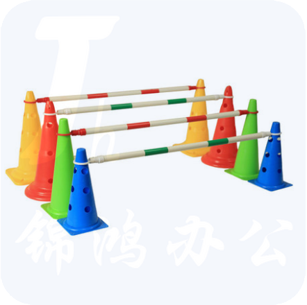 平衡车赛道杆  伸缩式赛道警示杆  轮滑路障标志桶  锥子高48cm 杆长2米 货号：JC