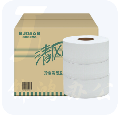 清风 BJ05AB 大卷纸二层 120*91MM 275m/卷 3卷/提 4提/箱
