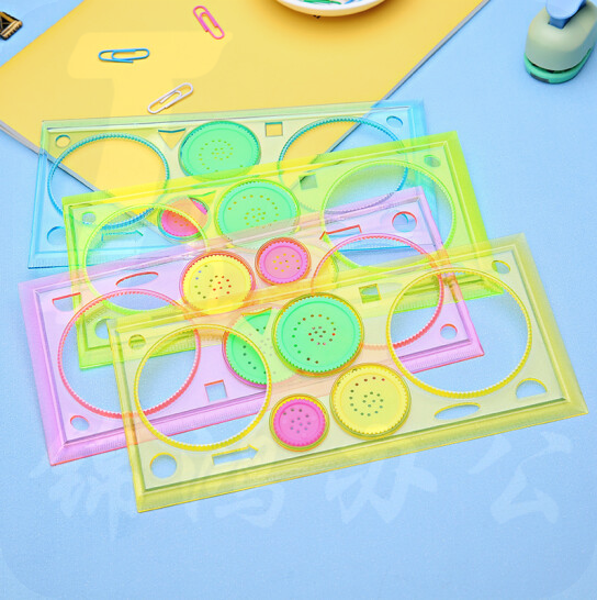 多功能万花尺  多功能学生绘画 手抄报 绘图画画用百变直尺   货号：ZF