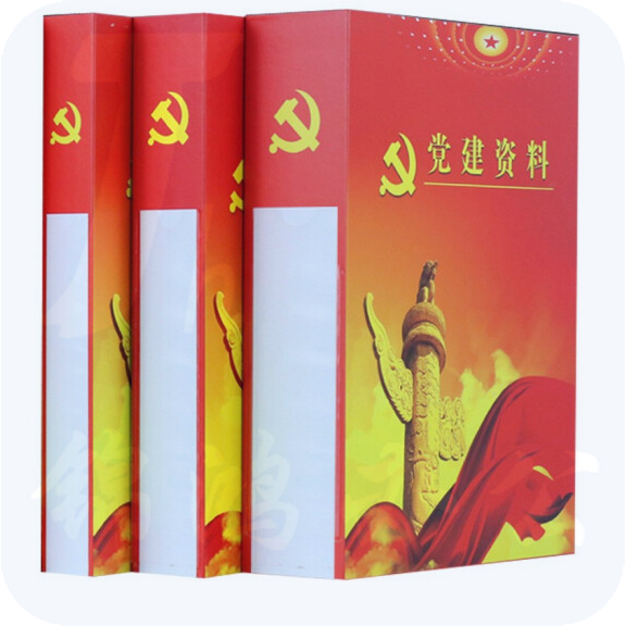 党建档案盒  红色塑料党建文件盒 33*25CM 侧宽40mm   加厚塑料文件资料盒