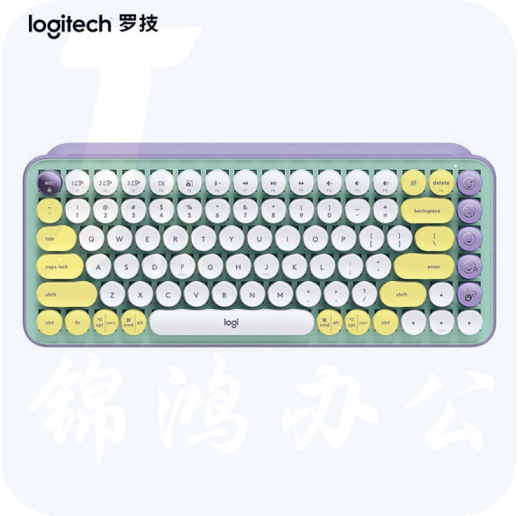 罗技（Logitech）POP KEYS无线蓝牙机械键盘 办公键盘 复古键盘 女生键盘 iPad键盘 泡泡TTC茶轴-梦幻色（单键盘）