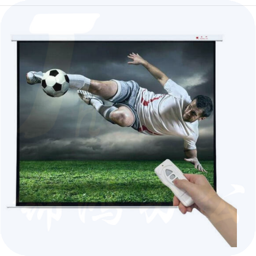 红叶（HONGYE）电动投影幕布120寸4:3白塑幕玻珠幕白玻纤高清幕布  2.44*1.85