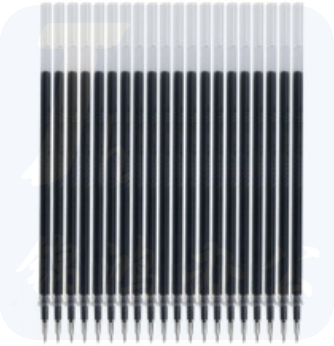 得力 6901 中性笔芯 0.5mm 半针管(黑、红颜色备注) 20支*3盒