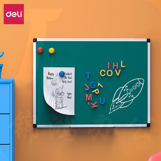 得力(deli)120*90cm白板 绿板磁性小白板悬挂式写字板 绿板33684