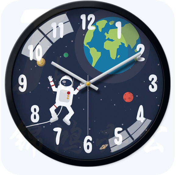 摩门  12英寸 30cm 挂钟幼儿园学校时钟 黑边 HE0259