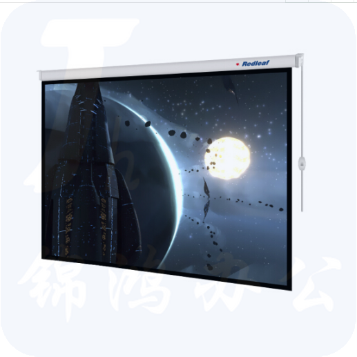红叶（HONGYE）电动投影仪幕布84寸4:3白塑幕玻珠幕白玻纤高清幕布   1.71*1.30
