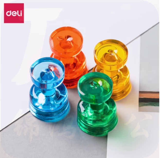 得力 7821 强磁力磁钉/磁粒玻璃白板使用 四粒装 一卡