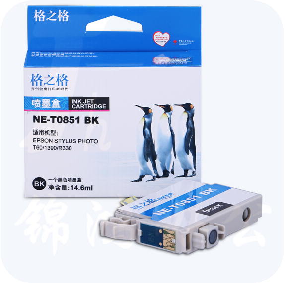 格之格/G&G NE-T0851BK 墨盒黑色 适用于：爱普生R330 1390 T60  （新老包装随机发货）