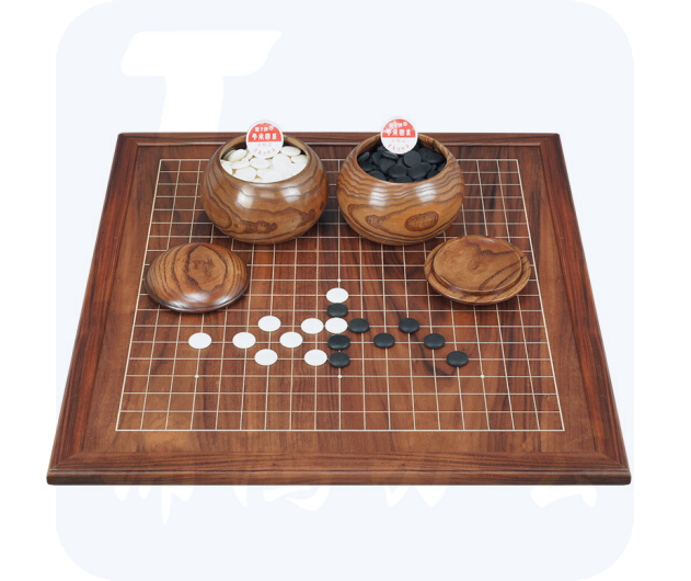 御圣（YUSHENG） 黑金檀实木包边双面棋盘围棋云子枣木罐套装