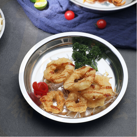 不锈钢盘子  小菜盘家用餐盘蒸盘汤盆   货号：XWL