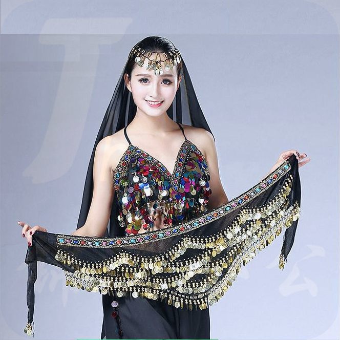 肚皮舞腰链臀巾 新款印度舞腰巾408绒布腰链