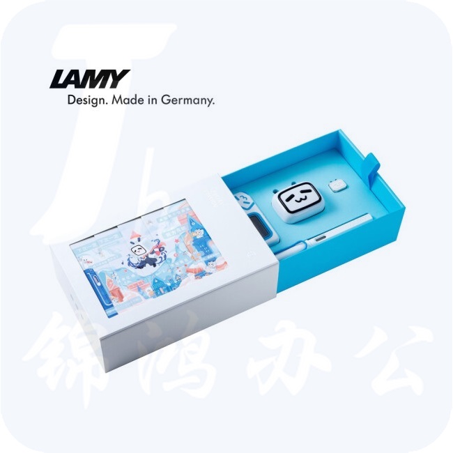 凌美（LAMY）哔哩哔哩联名限量钢笔套装B站签字笔 白杆蓝夹 EF笔尖 0.5mm   货号：LJ