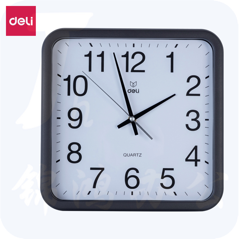 得力8832挂钟电子石英钟 12英寸(305*305mm) 无噪音款(黑色)