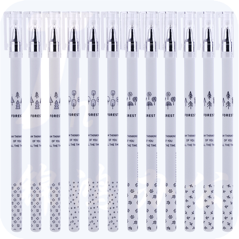 得力A60学生中性笔0.35mm全针管(黑)(12支/盒)