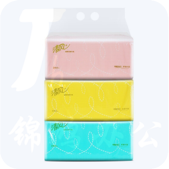 清风 BR38AC 抽取式面巾纸 200抽 3包*16提