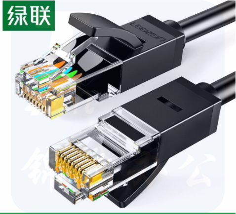 绿联 六类网线 CAT6类千兆八芯双绞非屏蔽跳线8芯 电脑宽带家用工程装修成品监控网络连接线 黑色15米