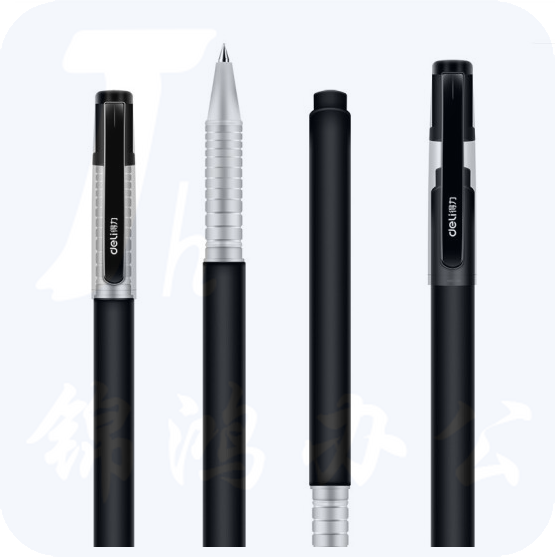 得力S77中性笔0.5mm子弹头(黑)12支