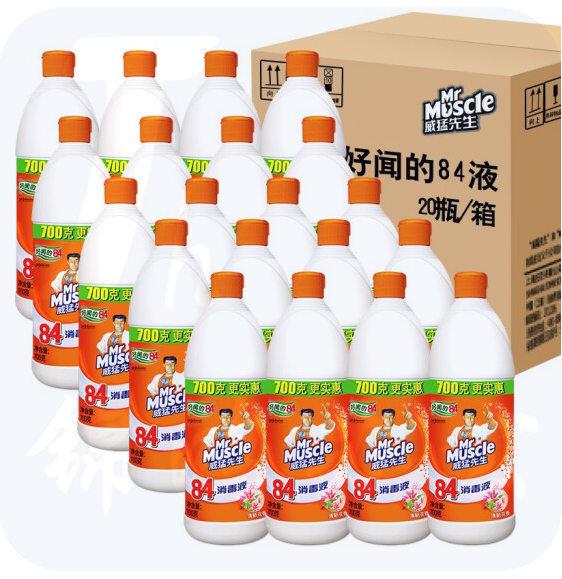 威猛先生 84 消毒液 清新花香 700g*20瓶 除菌液 消毒水 漂白水（箱）