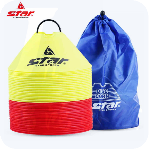 世达 足球训练标志碟 标志物障碍物标志红黄各20个圆形标志碟套装SA313S