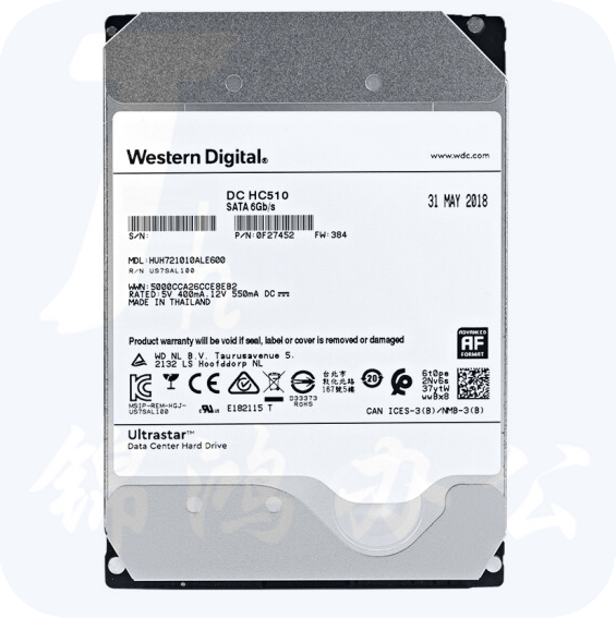 西部数据   WUH721818ALE6L4 企业级硬盘 18TB  HC550 SATA6Gb/s 7200转512M 氦气密封