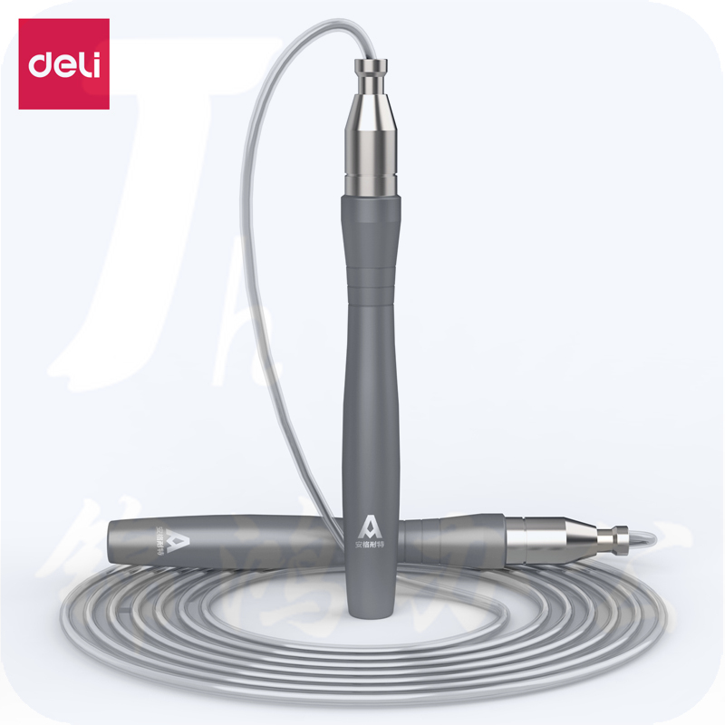 安格耐特F4146成人耐力锻炼自锁手柄跳绳套装3米(灰色)(根)