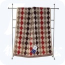 金号 KING SHORE 床品家纺 菱形块G1745蓝棕纯棉毛巾