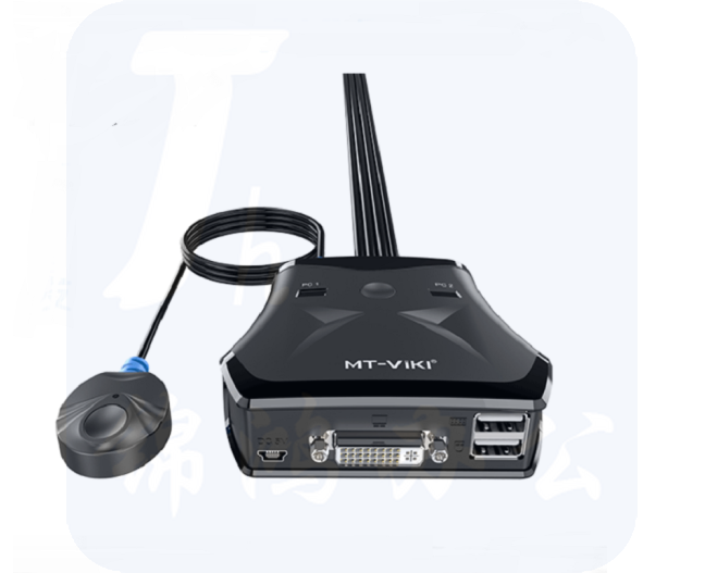 迈拓维矩 DVI高清切换器 KVM切换器usb2口 二进一出多电脑DVI显示器键鼠共享器 2口MT-201DL