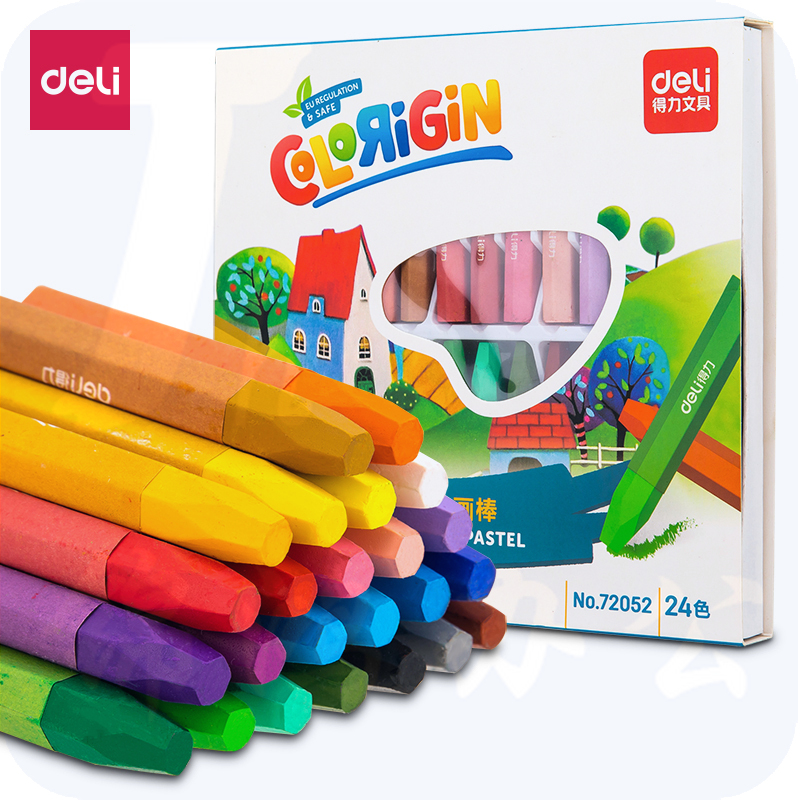 得力 72052油画棒(混)(24色/盒)