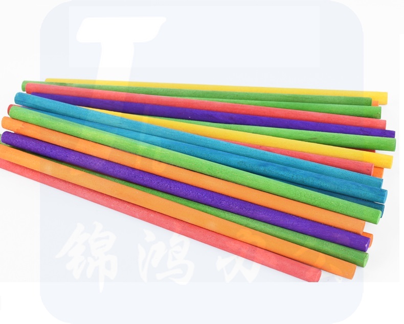 DIY手工建筑模型材料竹木棒、圆木棍、细竹棍  彩色、原色（颜色请备注）